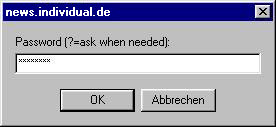 Passwort f&uuml;r den Newsserver