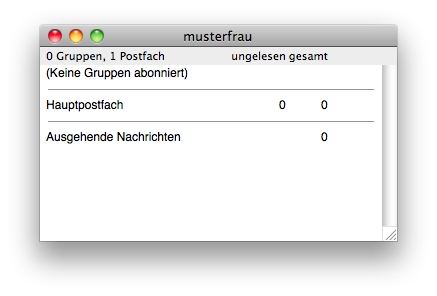 &Uuml;bersichtsfenster mit dem Namen der gew&auml;hlten Konfiguration