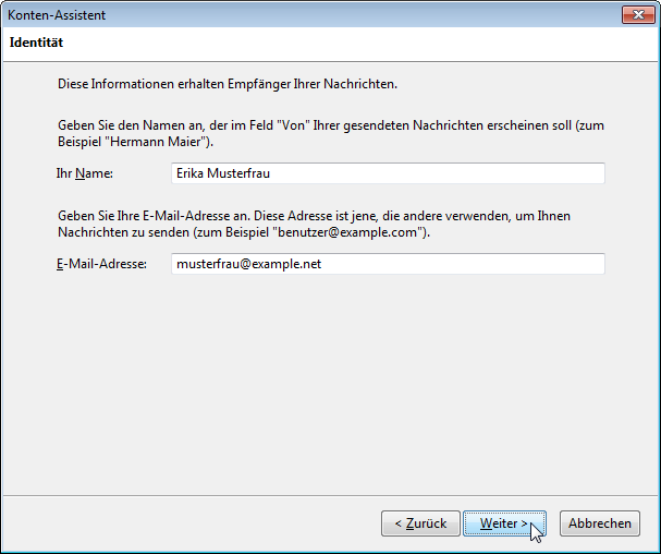 Konten-Assistent: Identit&auml;t